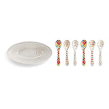 Confetti melamine Bowl/6 Spoons