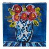 Poppies blue/white vase canvas