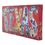 Texas word art canvas