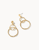 Gold ring toss earrings