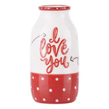 Red heart love vase