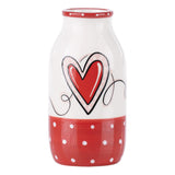 Red heart love vase