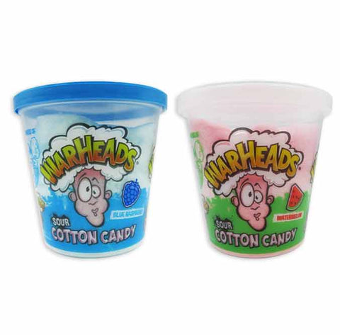 Warheads Blue Raspberry Sour and Watermelon Cotton Candy