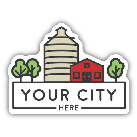 barn and silo sticker