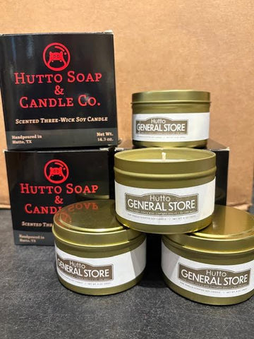 Hutto General Store Lg. Tin Candle