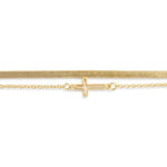 Layered Gold Cross Bracelet