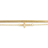 Layered Gold Cross Bracelet