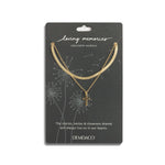 Layered cross gold 18" necklace