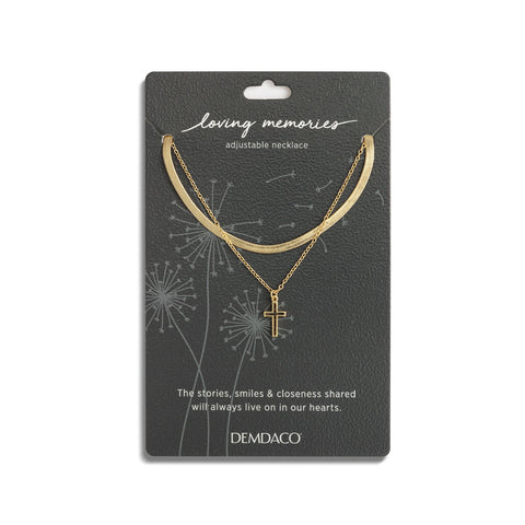 Layered cross gold 18" necklace