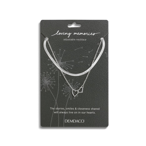 Layered Heart Silver Necklace