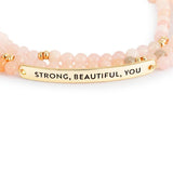 Strong beautiful you pink mix bracelet/necklace