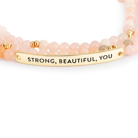 Strong beautiful you pink mix bracelet/necklace