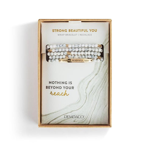 Strong Beautiful you white bracelet/necklace