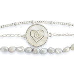 Grateful heart mother of pearl bracelet