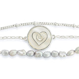 Grateful heart mother of pearl bracelet