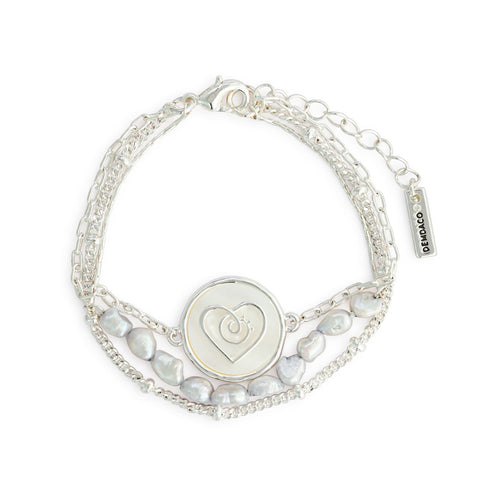 Grateful heart mother of pearl bracelet
