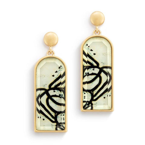 Black/White art lifting earrings