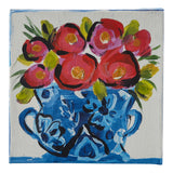Poppies blue and white canvas