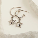 Narelle Waterproof Star Charm C Hoop Earrings