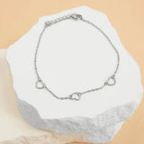 linked heart anklet