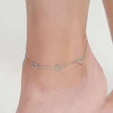 linked heart anklet