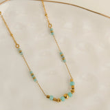 Narelle Waterproof Genuine Green Aventurine Dainty Necklace