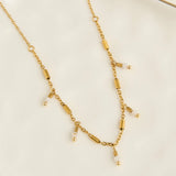 Narelle Waterproof Genuine Moonstone Dainty Station Necklace