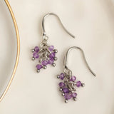 Narelle Waterproof Genuine Amethyst Beaded Fringe Earrings