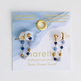 Narelle Waterproof Genuine Lapis Lazuli Beaded Dangle Earrings