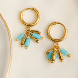 Narelle Waterproof Genuine Kyanite Stone Bar Fringe Earrings
