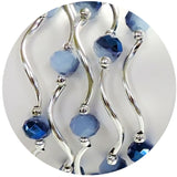 Silver Crystal Bead Stretch Bracelets