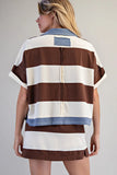 Brown/Blue Polo Top