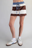 Brown/Blue Stripe Skort