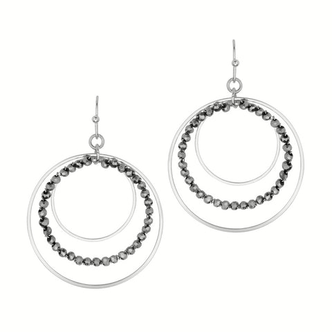 silver hematite earrings