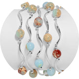 Silver Crystal Bead Stretch Bracelets