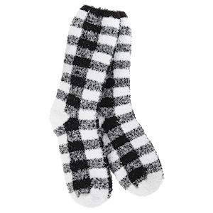 Black/White Gingham Soft Socks