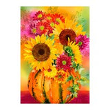 Pumpkin floral watercolor garden flag