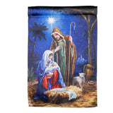 Holy Night Nativity Garden Lustre Flag