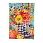 Fall Welcome Boots Garden Flag