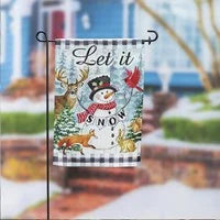 Let it snow snowman/woodlands garden flag