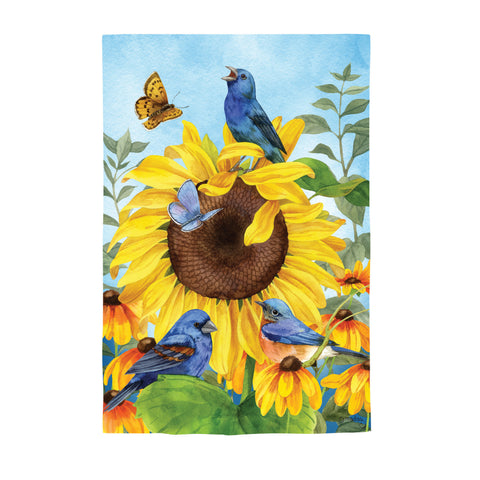 Sunflower Glory Suede Garden Flag