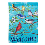 Multi birds suede garden flag