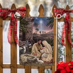 Nativity Suede Garden Flag