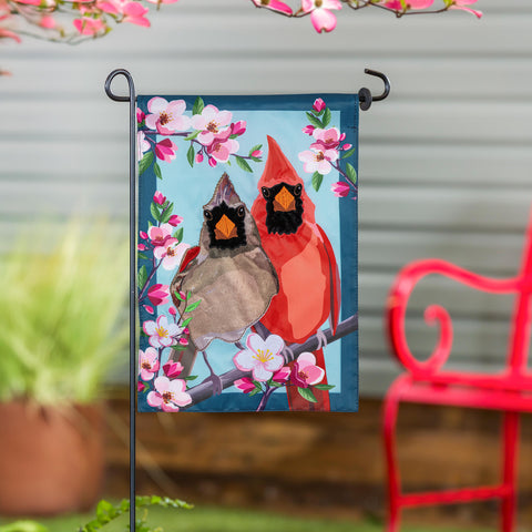 Cardinal couple garden flag