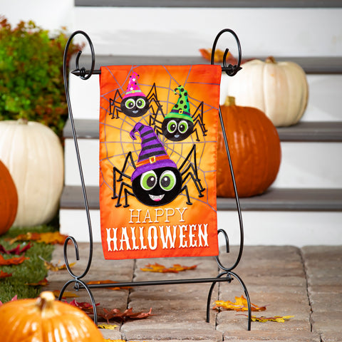 Happy Halloween Spiders Garden Flag