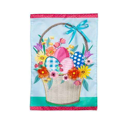 Easter Basket Applique Garden Flag