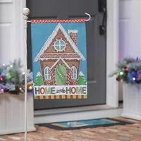 Gingerbread Home Applique Garden Flag