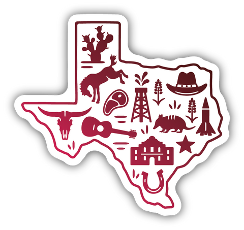 Texas Icons Sticker