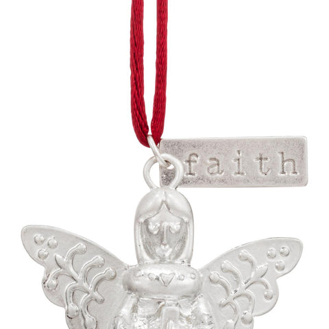 Faith mini bell angel ornament