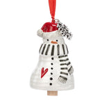 Snowflake snowman red heart mini bell